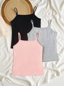 SHEIN 少女休闲多色针织背心，假日、夏季、旅行 - 彩色 - 查看 10