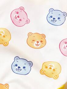 PETSIN 2 件套宠物猫狗通用彩色泰迪熊可爱卡通时尚印花休闲舒适透气狗背心 - 彩色 - 查看 9