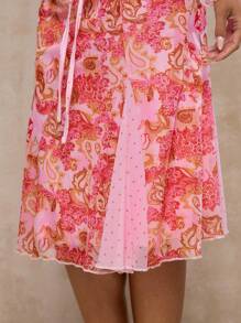 Glamine Váy thường ngày họa tiết Paisley màu hồng, phong cách nghỉ dưỡng bãi biển mùa hè - Hồng - Xem 7