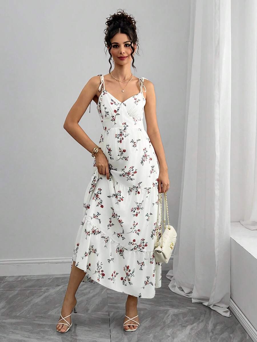 Momance Pregnant Women's Elegant Floral Print Sleeveless Dress, Summer - Multicolor - View 1