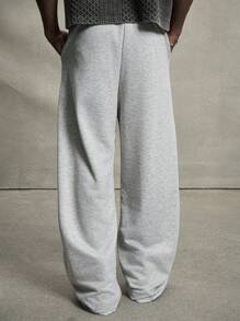 PAVTROS Manfinity Streetrush 男士休闲宽松直筒裤，带闪亮亮片设计，时尚，灰色宽松运动裤，超大运动裤，男士宽底运动裤，长裤，男士运动裤，男士灰色阔腿运动裤，男朋友礼物，男士街头服饰，万圣节，万圣节派对，街头服饰