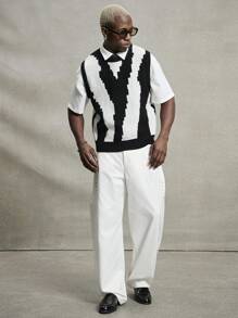 PAVTROS Manfinity Streetrush Men's Sleeveless Color Block Knit Top Back To Shcool