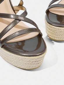 Styleloop Women's Fashion Versatile Platform Wedge Sandals - Dark Grey - View 4