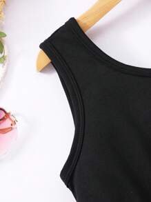 Tween Girls' Fashionable Summer Sleeveless Romper - Black - View 7