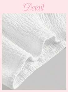 SHEIN MOD Women's Solid Color Gathered Waist Ruffle Hem Casual A-Line Skirt White Summer Skirt Suitable For Going Out Chic Dress - Multicolor - View 4