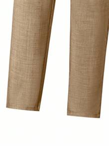 SHEIN 2pcs Teen Boy Gentleman Suit Set, Gray Slim Fit Vest + Quality Long Pants, Elegant & Formal Outfit For Birthday, Wedding, Graduation Party, Ceremony Fall Winter - Mocha Brown - View 6