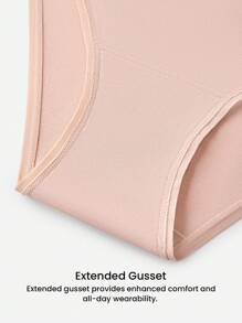 LUVLETTE 3-Pack Airy Cotton BasicHigh-Waist High-Leg Cheeky Panties Women Underwear Also Suitable For Teen Girl & Young & Kid - Multicolor - View 6