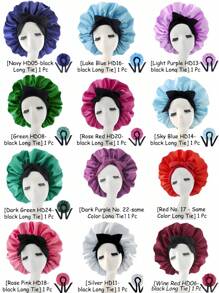 可调节缎面帽 - 轻质护发帽，适合睡觉、淋浴、减少毛躁 - 男女通用 - 彩色 - 查看 8