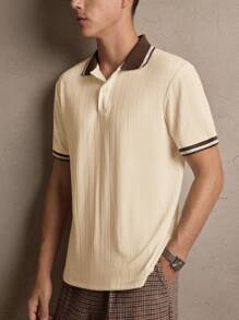 AKNOTIC Camisa polo de manga corta de ajuste ceñido con textura blanca "Old Money" de moda casual para hombre, adecuada para uso diario, ir al trabajo, primavera/verano, vacaciones, fiestas, bodas, parejas, regalo para novio, ropa de playa