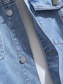 Manfinity Homme Men's Casual Washed Relaxed Denim Jacket, Fall - Light Wash - View 3