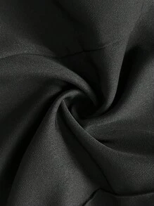 Auvina 女士大码时尚休闲套装 - 方领黑色上衣，腰部设计，阔腿裤，优雅通勤套装，适合春夏季 - 黑色 - 查看 7