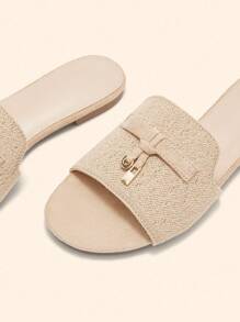 CUCCOO BASICS Casual Versatile Comfortable Women Flat Sandals For Christmas Spring Shoes Summer Shoes - Apricot - View 3