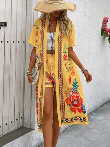 Breezaya 女士日常两件套服装 - 黃色 - 查看 3