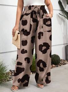 SHEIN LUNE 大码休闲豹纹裤，适合夏季度假