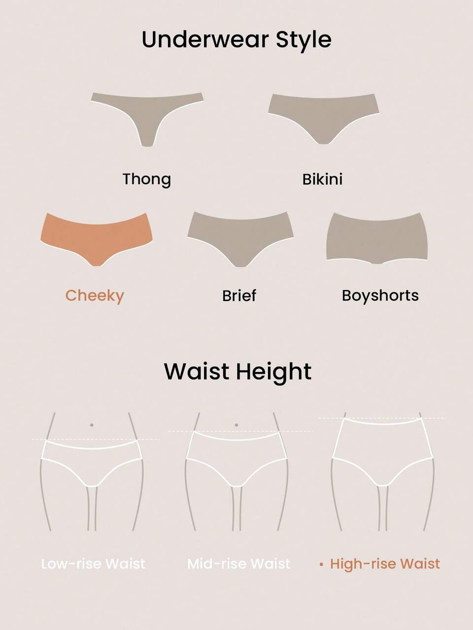 3-Pack Cotton High-Waist High-Leg Cheeky Panties Set