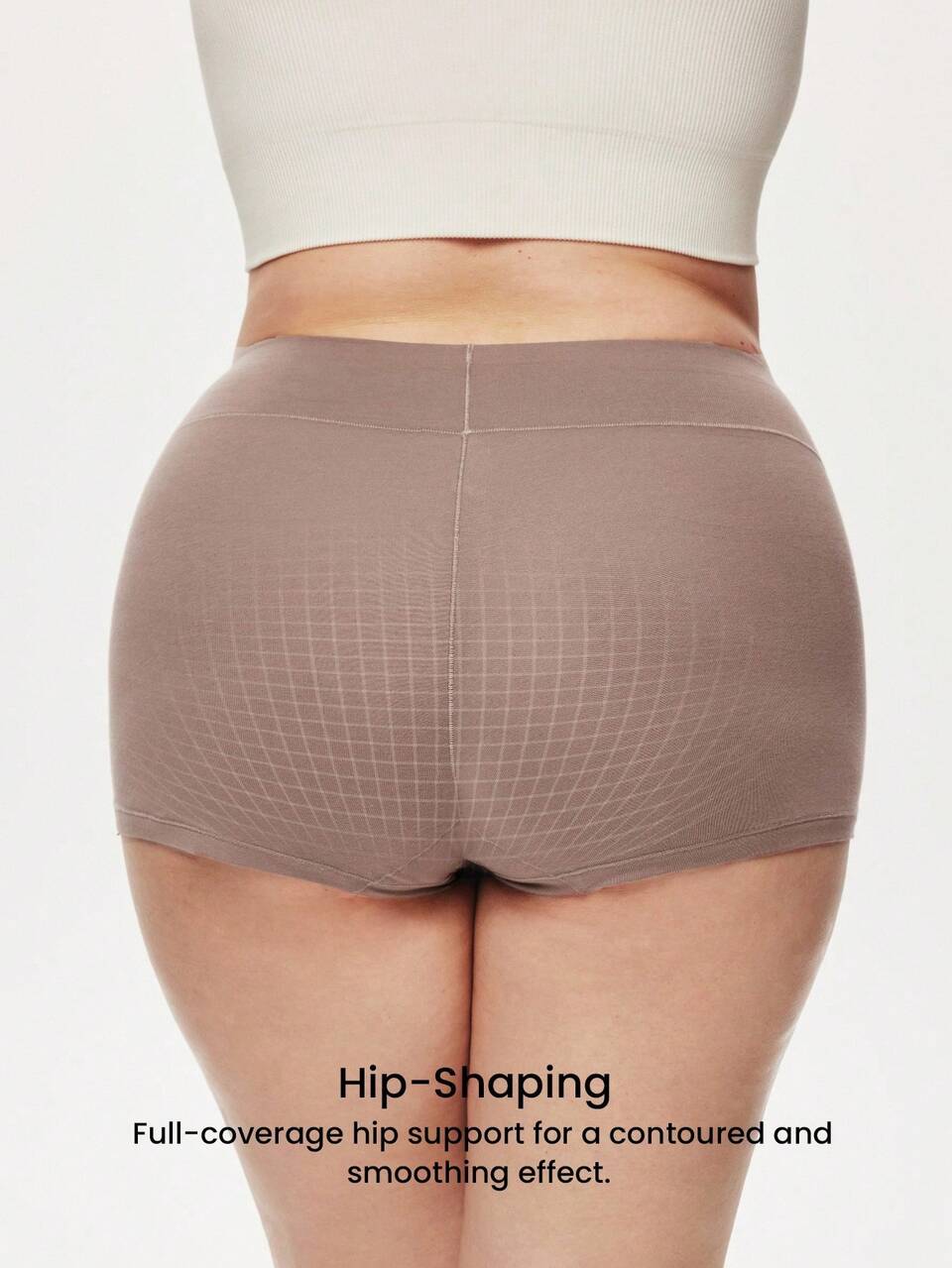 Plus 2-Pack Airy Cotton High Waist Boyshorts Waist Women Underwear Panties Set
