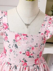 Emery Rose Kids Emery Rose Kids 年轻女孩编织碎花方领荷叶边腰后蝴蝶结装饰休闲甜美派对礼服，适合派对、返校、女性时尚、法式优雅、公主风格、婚礼季、生日聚会、碎花、玫瑰、情人节少女、花童礼服、夏季海滩度假、妈妈和女儿与姐妹搭配风格、搭配家庭度假、假日、乡村风格。 - 粉色 - 查看 8