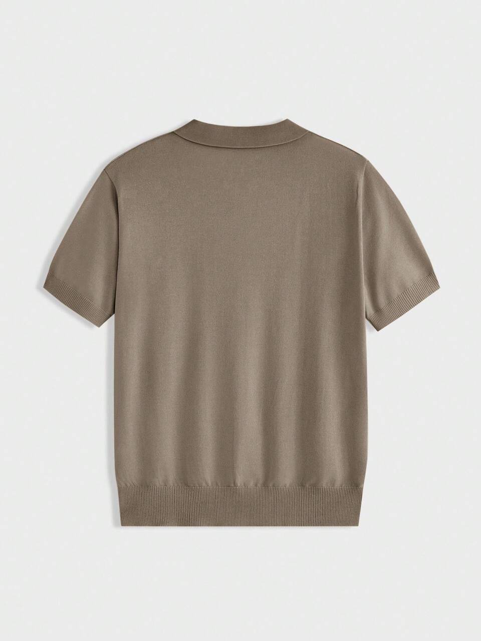 Men's Solid Color Polo Collar Short Sleeve Casual Knit Top, School, Vacation, Father's Day Gifts