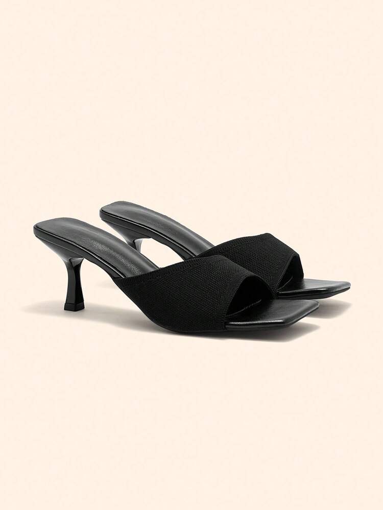 CUCCOO BASICS Women's Minimalist Elegant Square Toe Thin High Heel Mule Sandals, Suitable For Work, Dates, Parties, Festivals, Vacations, Weddings