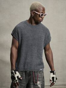 PAVTROS Chaleco casual con diseño de malla floral de estilo europeo y americano de Manfinity Streetrush para hombres, moda callejera genial para volver a la escuela - Multicolor - Ver 1