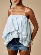 MISSGUIDED Flowy Bubble Hem Layered Ruffle Camisole