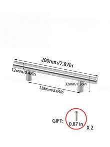 1/4 件银色不锈钢橱柜拉手，现代厨房和浴室橱柜抽屉门五金替换拉手 - 銀色 - 查看 10