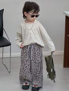 Dazy Kids 秋季男童宽松休闲豹纹裤