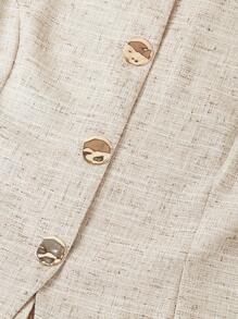 Ellevyn Lus Size Flax Elegant Fashion Women's Single-Breasted Vest And Pants Casual 2 Pieces Set, Suitable For Commute,Old Money Style Women,Business Casual Woman,Teacher Outfits For Women,Teacher Outfits For Women,Back To School Clothes,Office Outfits For Women,Lounge Sets For Women,Work Clothes Women,Button Up Shirt Women,Teacher Shirts,Work Outfits For Women,Teacher Outfits,Work Pants,Modest,Classy,Work Tops,Summer Outfits For Women - Apricot - View 6