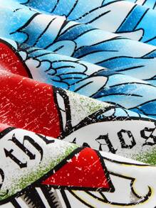 ROMWE Grunge Punk Y2K Style Vintage Nature Plant Vine Print Asymmetric Hem Spaghetti Strap Tank Top For Plus Size