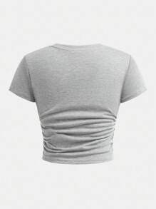 SHEIN Tween Girls Bow Print T-Shirt & Long Pants 2 Pieces Set, Casual Daily Fashion Matching Outfit Teen 2 Piece Pants Set Girls Ribbed Set Girls Pants And Top Flare Pants Set Kids Girls Wide Leg Pants Set