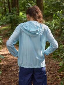 In My Nature Women's Outdoor Casual Zip Up Hoodie Jacket Thermal Thick Warm Jacket Fashionable Y2K Jacket, Baby Blue Jacket