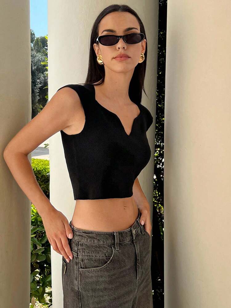 SHEIN Maija Spring & Summer Casual Elegant Basics Square Neck Cap Sleeve Fitted Knit T-Shirt, Suitable For Back To School Season Black Crop Top Women Crop Tops Y2k Black Crop Top Y2k Top Summer Tops,Business Casual Woman, Fall For Women,Winter For Women,Winter,Night Out,Going Out Tops Women, Night Out,Date Night,Old Money Style
