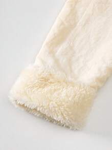 SHEIN Baby Girl Cute Casual Versatile Hooded Thickened Cotton Jacket Suitable For Autumn And Winter Daily Wear Fall - Apricot - View 5