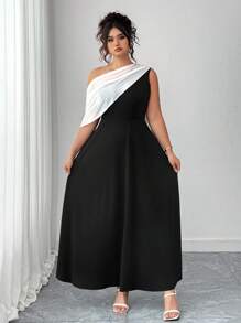 Elenzga Vestido largo elegante y vintage con cintura anudada de gasa, vestido de primavera de lujo, talla grande para mujer