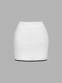 SHEIN MOD Square Neck Decorated Pocket Elegant White Outfit - White - View 5