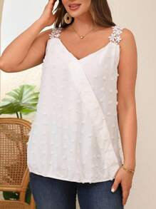 SHEIN Große Größen Lässig einfarbiges strukturiertes Trägershirt, Sommer