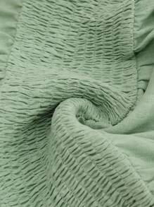 Aalyst Women's Casual Round Neck Waisted Solid Color Versatile Bat-Wing Short Sleeve Blouse, Spring/Summer