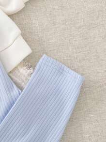 Playful Pals 2pcs/Set Young Girl' Casual Apricot Pullover Sweatshirt And Ribbed Leggings Set, Suitable For Autumn/Winter Wear, Daily, Party And Photo Shoot Fall