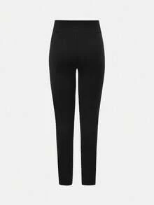SHEIN Girlism Pacote com 4 leggings pretas para meninas adolescentes, calças de camada de base confortáveis e casuais versáteis, compre 1 e leve 3 - Preto - Ver 11