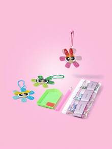 THE POWERPUFF GIRLS X SHEIN 花朵、气泡、毛茛图案可爱花卉挂钻画 - 彩色 - 查看 4