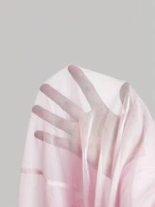 SHEIN MOD 大码网眼花卉印花粉色半身裙 - 粉色 - 查看 8