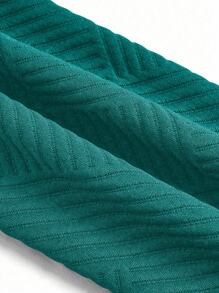 GlowEve Textured Fabric Zip-Up Casual Motorcycle Jacket With Notched Collar Fall Winter Cloth For Women - Teal Blue - View 6