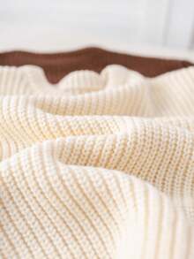 SHEIN 青少年男孩圆领长袖针织休闲套头毛衣