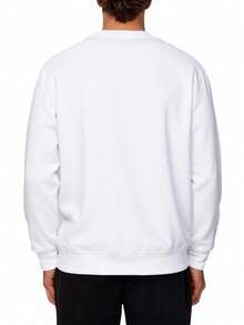 Champion Herrtröja med bokstavstryck och rund halsringning, avslappnad lös passform - Vitt - Visa 2