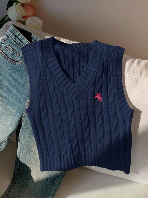 Comfortcana Damen Marine Lässig Strickweste