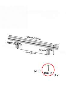 1/4 件银色不锈钢橱柜拉手，现代厨房和浴室橱柜抽屉门五金替换拉手 - 銀色 - 查看 7