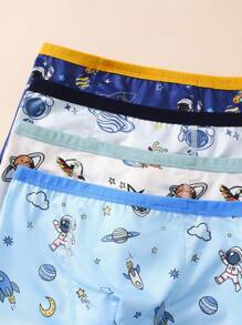 4 قطع /عبوة سروال داخلي للأولاد مطبوع عليه رسوم سفينة فضائية