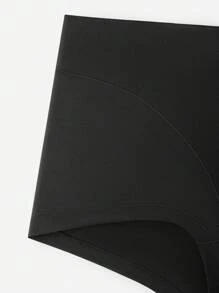 LUVLETTE 加大 2 条装透气棉质高腰平角裤女士收腰收腹基本款内衣内裤套装黑色内裤 - 黑色 - 查看 9