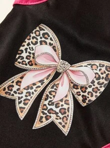 PETSIN 1 件宠物猫狗通用背心蝴蝶结豹纹时尚休闲舒适透气狗背心