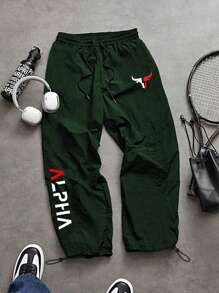 Manfinity Sport Corelite 男士字母印花抽绳腰休闲运动运动裤